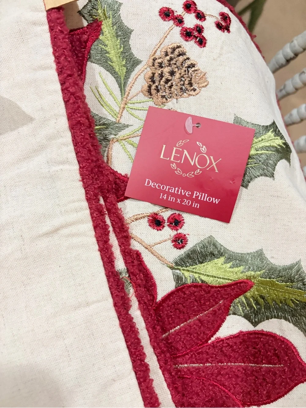 Lenox Vintage Pionsettia Pillow Covers Lot of 4 New With Tags Covers Only